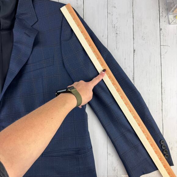 Hickey Freeman Windowpane Worsted Wool Single-Breasted Blazer Sport Size 39R - Picture 15 of 16